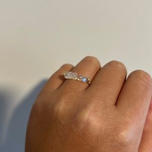 Solid gold moonstone ring